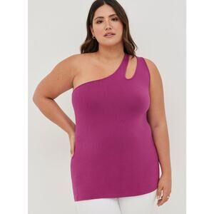Torrid Womens Tank Top Sz 3 3X 22 24 Foxy One Shoulder Cutout‎ Top Purple NEW